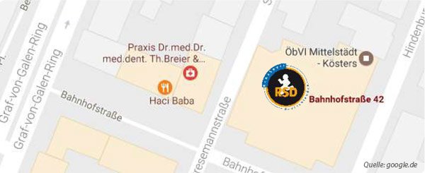 Reha Sport Hagen Karte mit der Lokalisierung